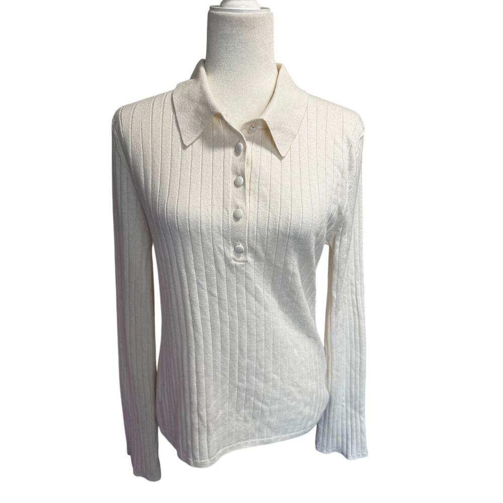Amour Vert “Lorraine” Sweater – Ivory Size L, NWT Deadstock